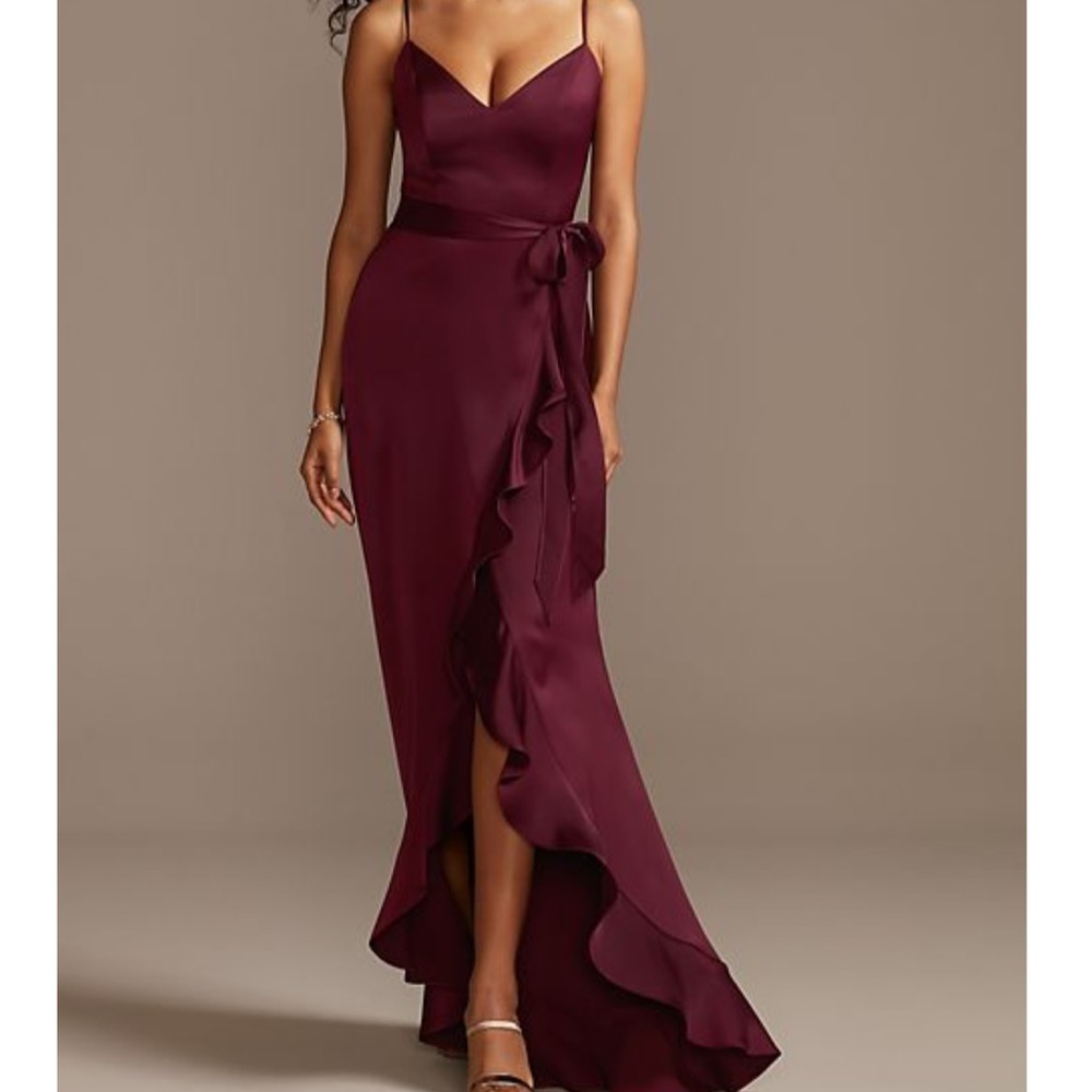David’s bridal burgundy bridesmaid dress